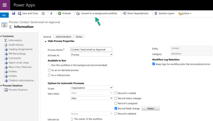 Dynamics CE Workflow Not Triggering On A Field Change